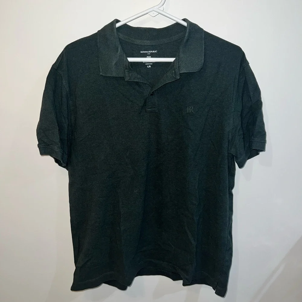 Banana Republic Organic Cotton Green Polo L | Casual, Stylish Comfort
